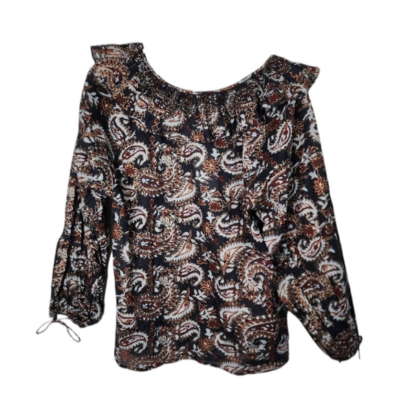 NWT Cleobella Jillian Blouse in Avalon Block Print Revolve size small - Picture 7 of 11